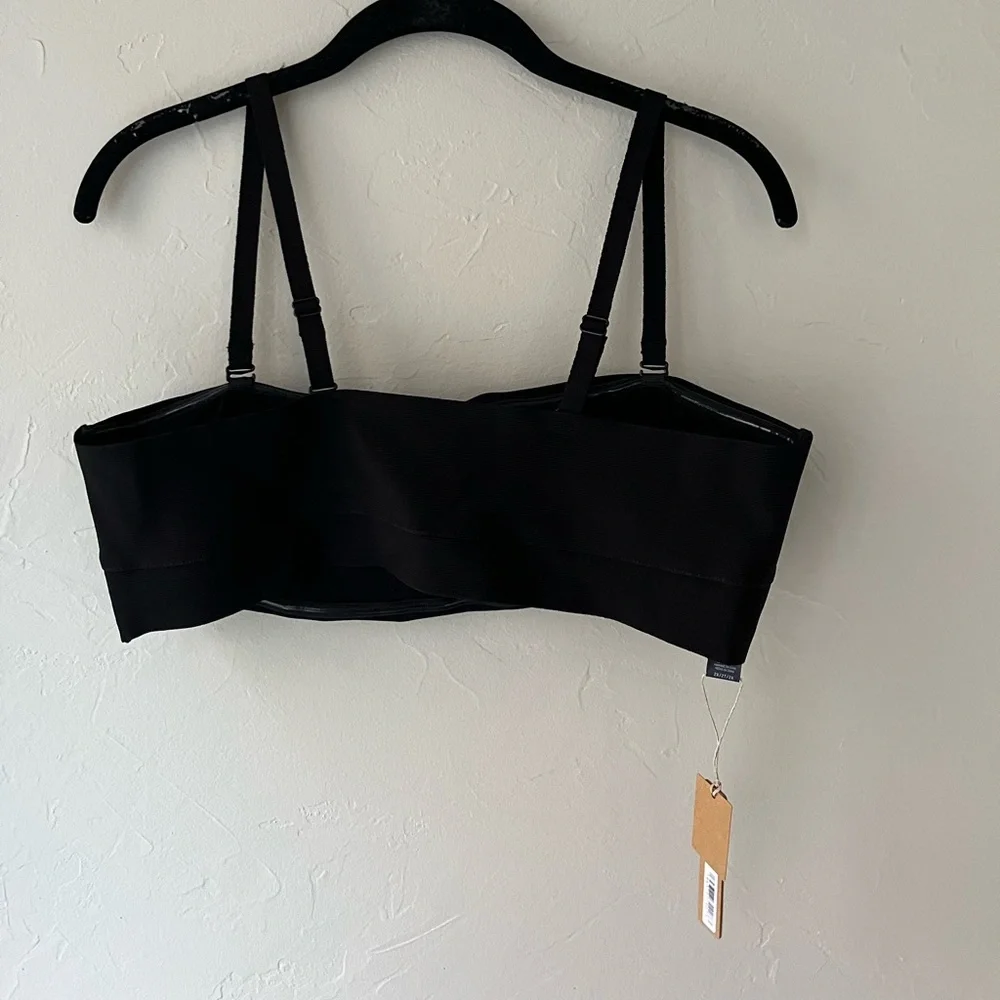 🖤SKIMS KNIT SWIM BEACHWEAR BANDEAU STRAPLESS BIKINI TOP ONYX 2X